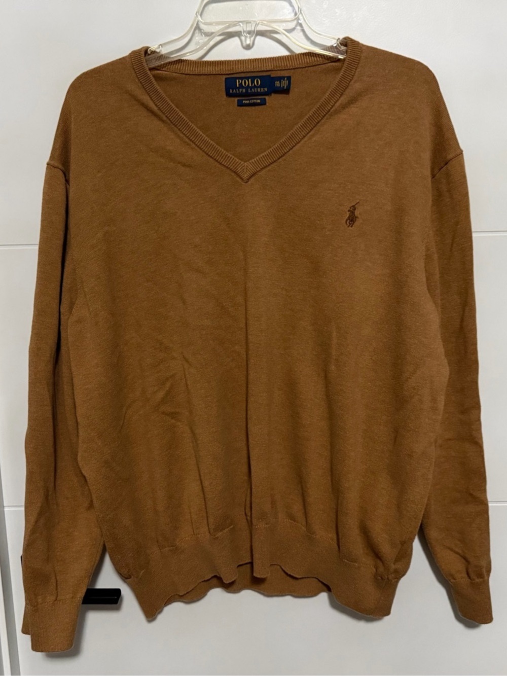 Polo Ralph Lauren: Long Sleeve V-Neck Sweater (ptp approx 26.25in) Size XXL